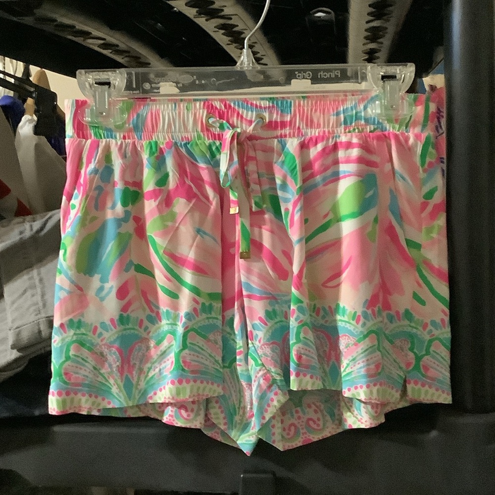 Lilly Pulitzer Pink and Green High Waist Shorts‎